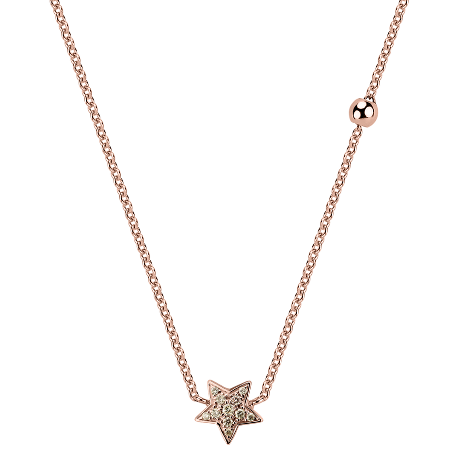 Necklace with brown and white diamonds Star Waterfall