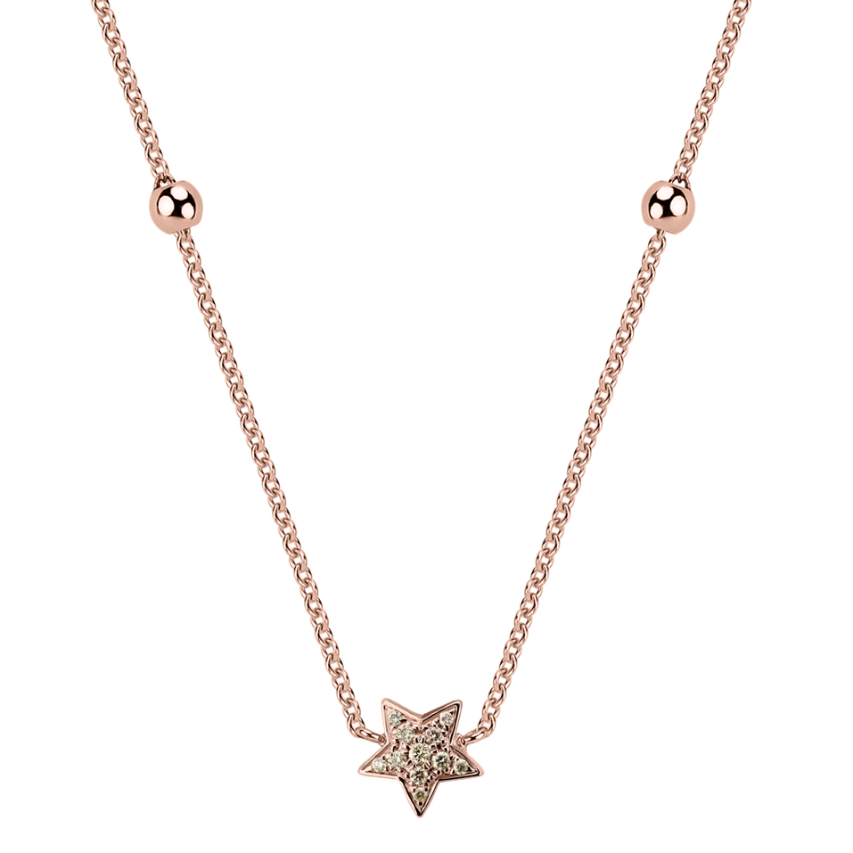 Necklace with brown and white diamonds Star Waterfall