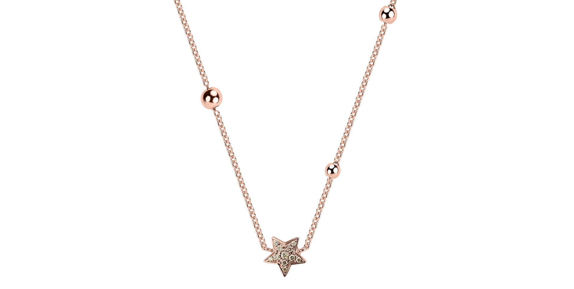 Necklace with brown and white diamonds Star Waterfall