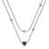 Necklace with black and white diamonds Tender Heart2