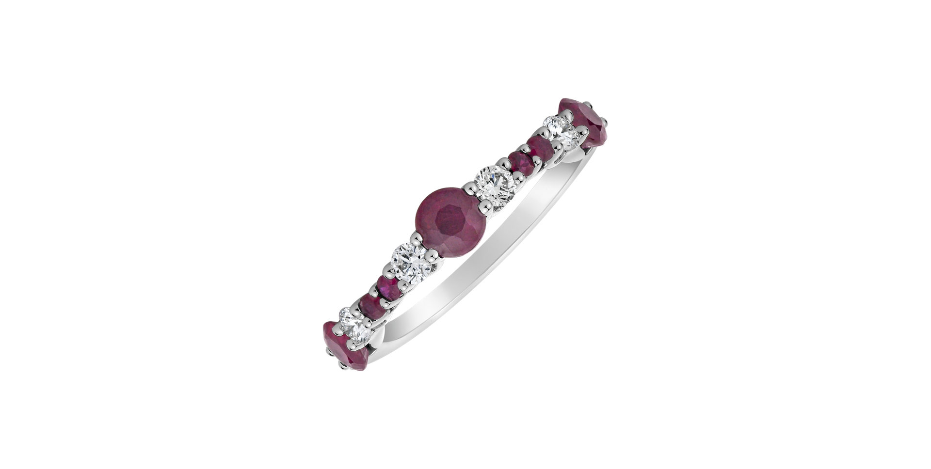 Diamond ring with Ruby Maddalena