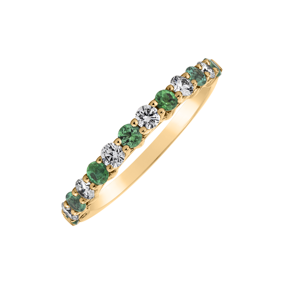 Diamond ring with Emerald Sevasti
