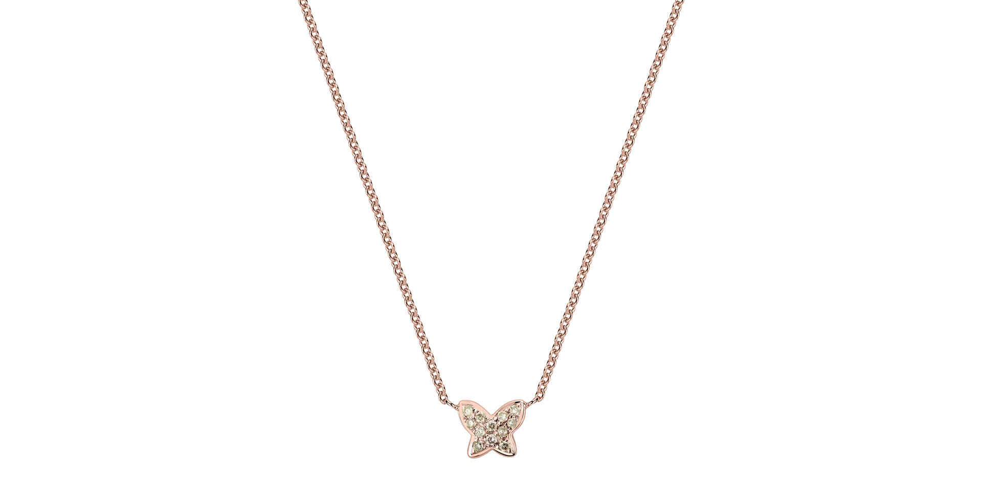 Necklace with brown and white diamonds Star Waterfall