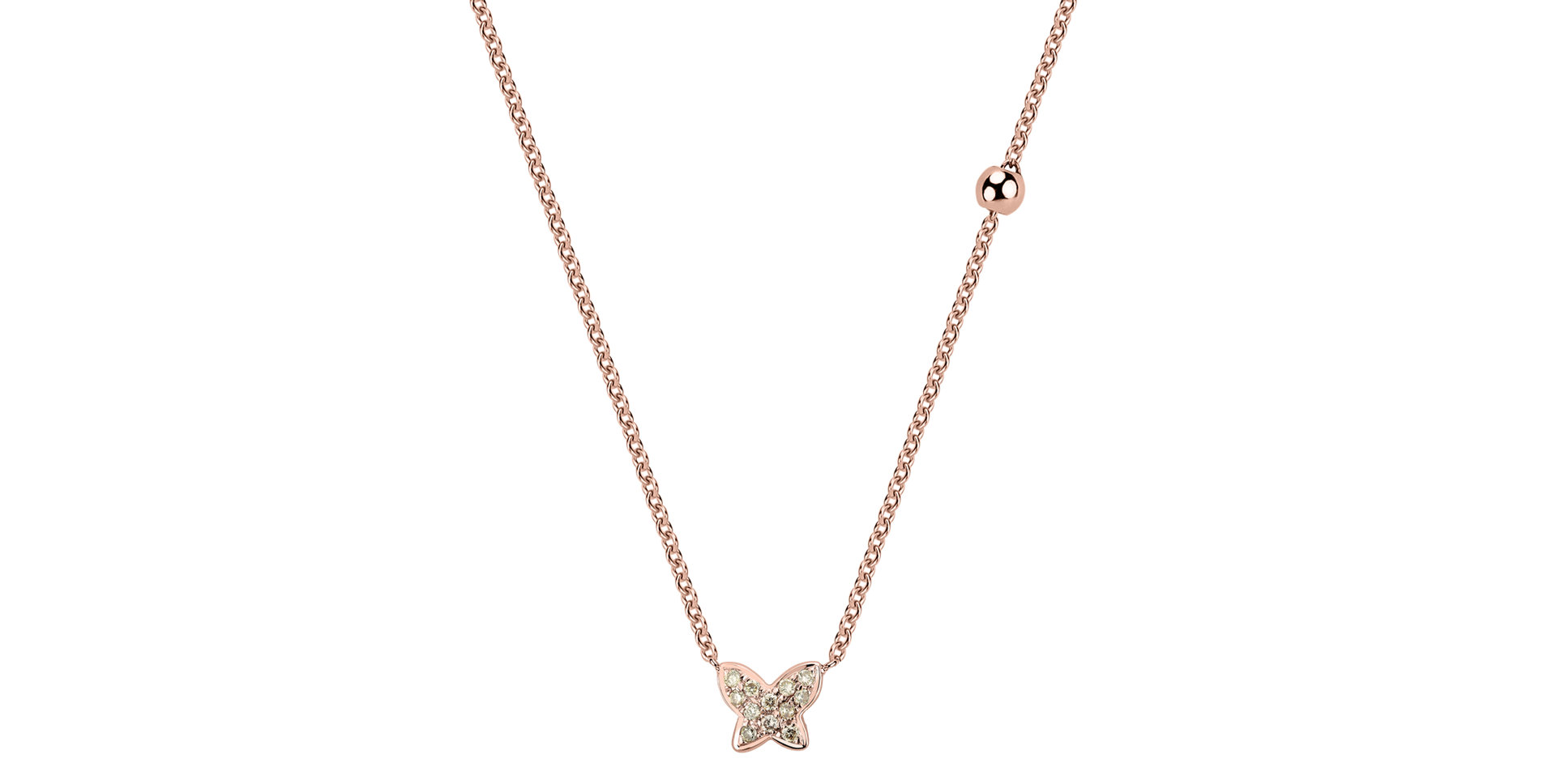 Necklace with brown and white diamonds Star Waterfall