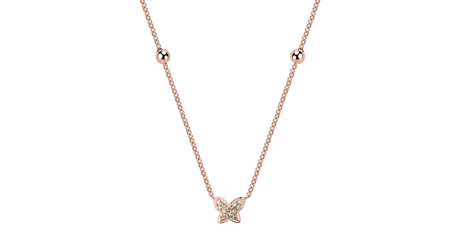 Necklace with brown and white diamonds Star Waterfall