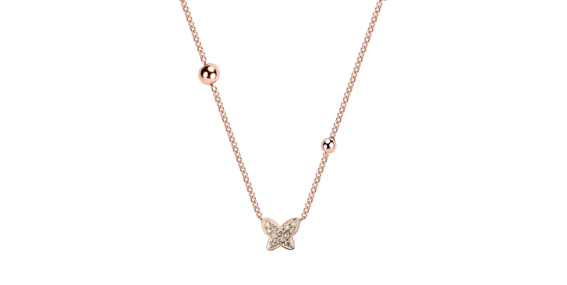 Necklace with brown and white diamonds Star Waterfall