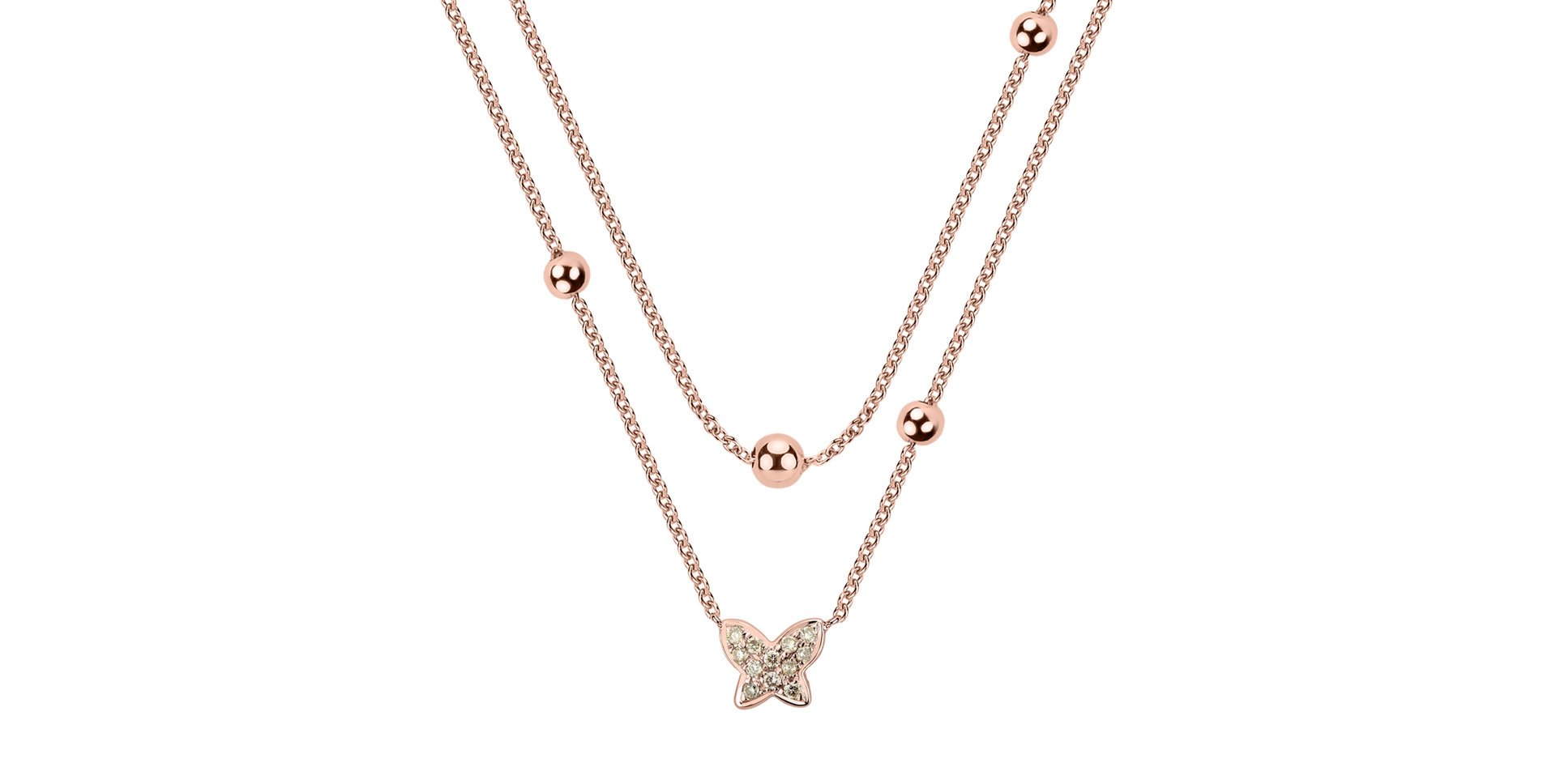 Necklace with brown and white diamonds Star Waterfall