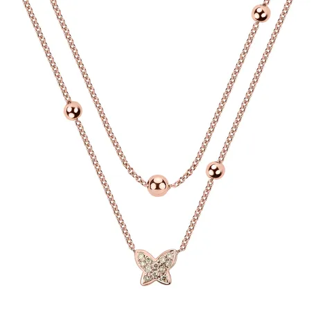 Necklace with brown and white diamonds Star Waterfall