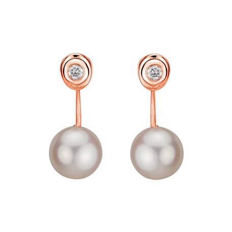 Diamond earrings with Pearl Beauty Queen