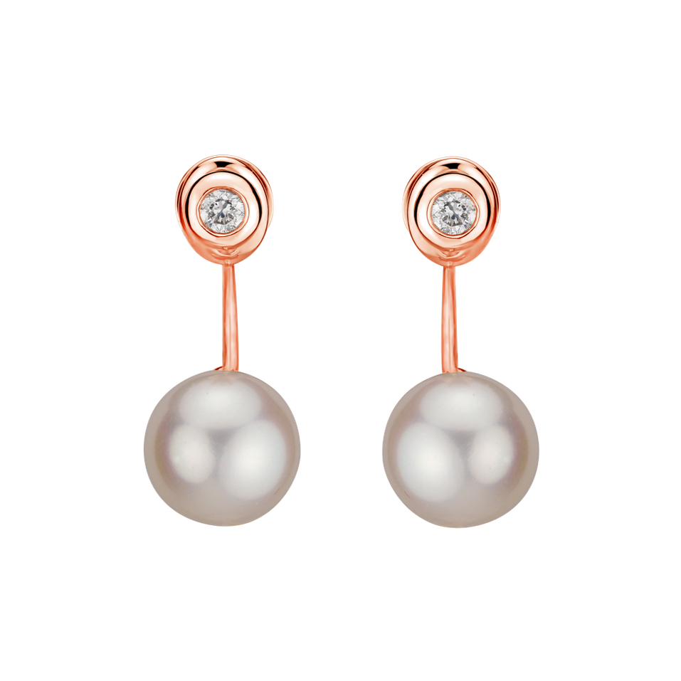 Diamond earrings with Pearl Beauty Queen