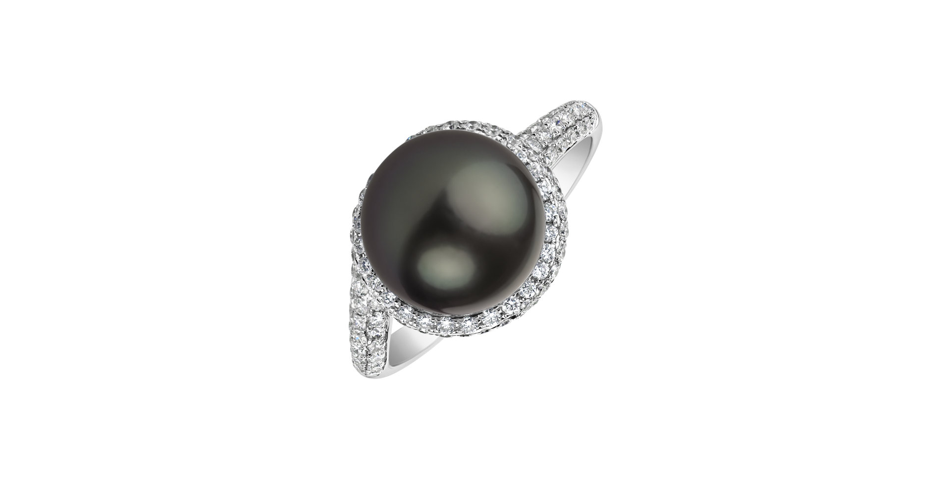 Diamond ring with Pearl Tahitian Sea