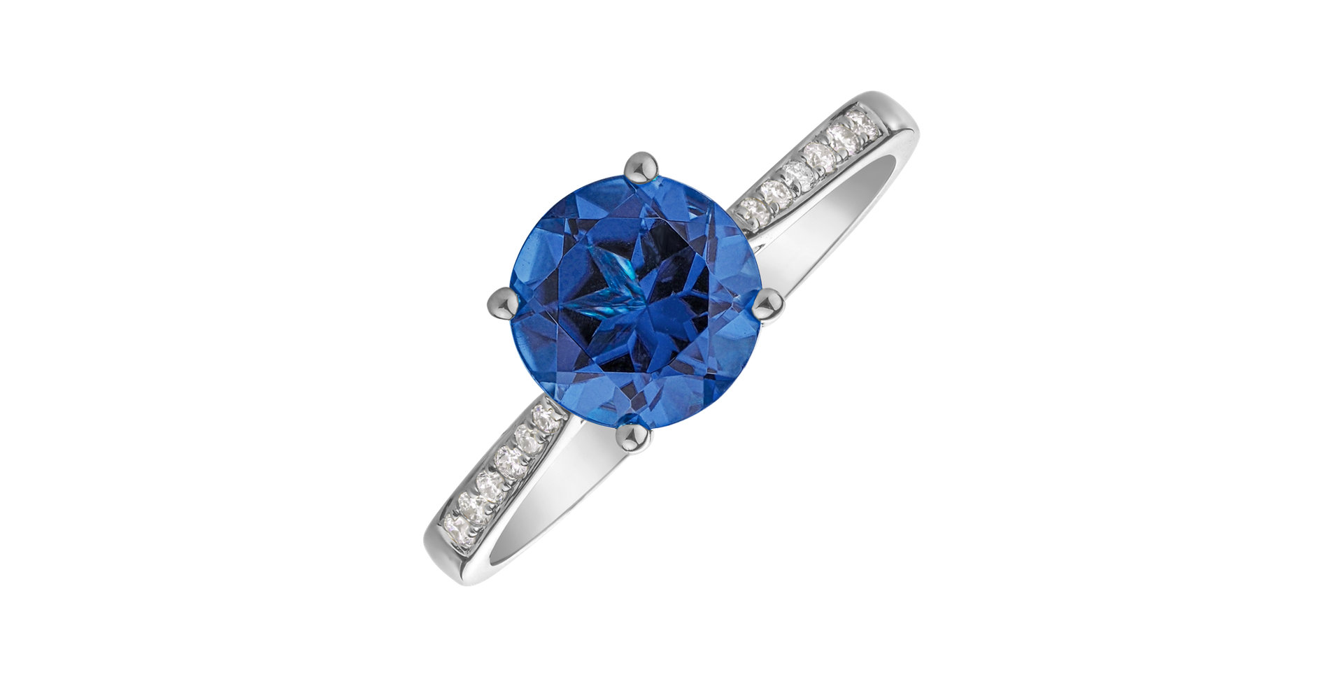 Diamond ring with Tanzanite Bonbon
