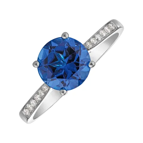 Diamond ring with Tanzanite Bonbon