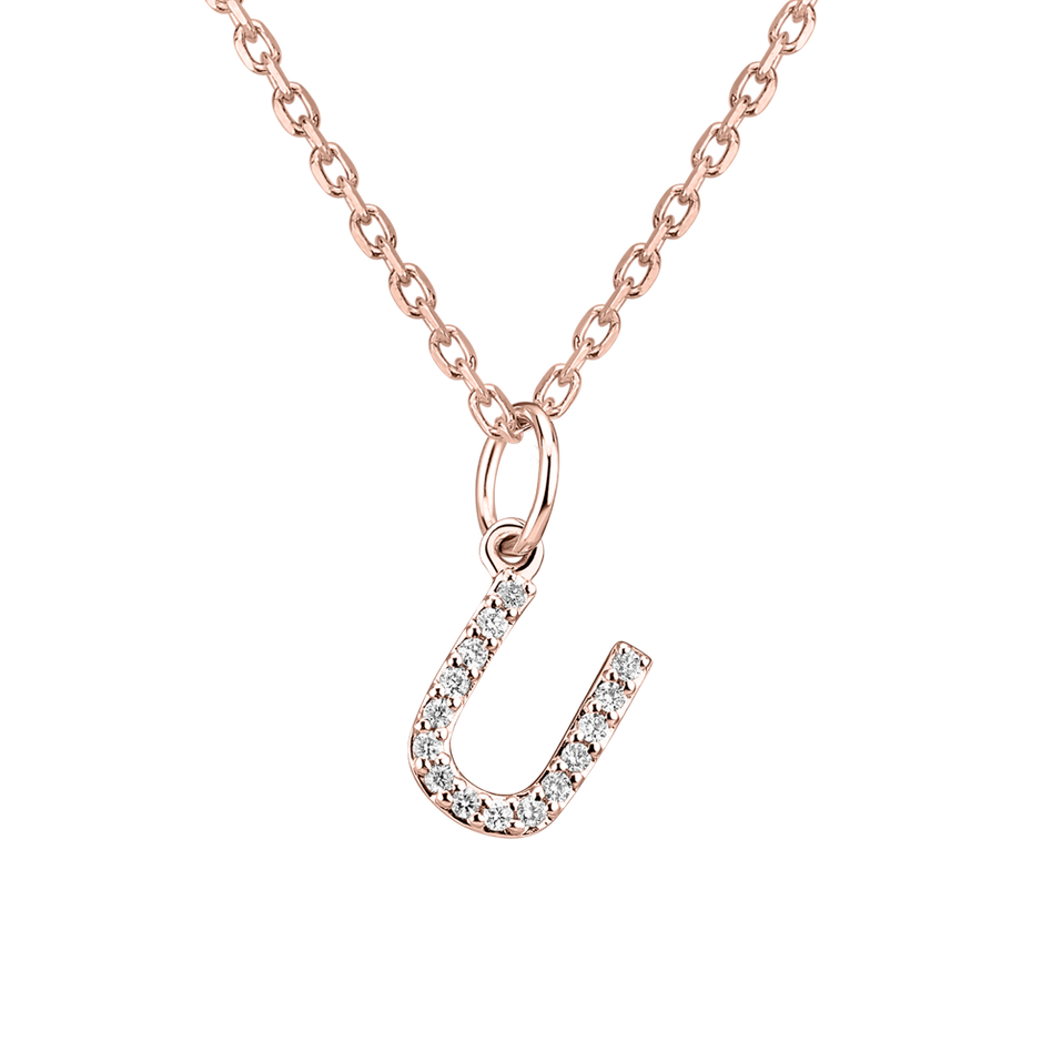 Diamond pendant Line Glitter  U