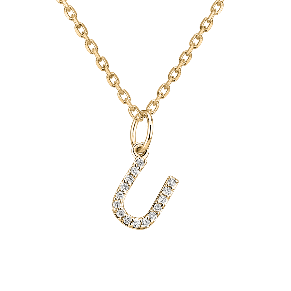 Diamond pendant Line Glitter  U