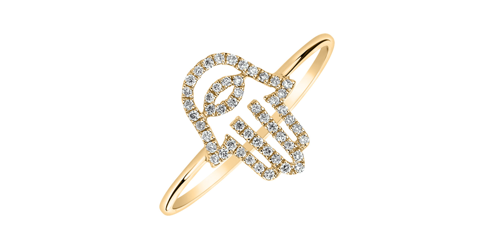 Diamond ring Hamsa