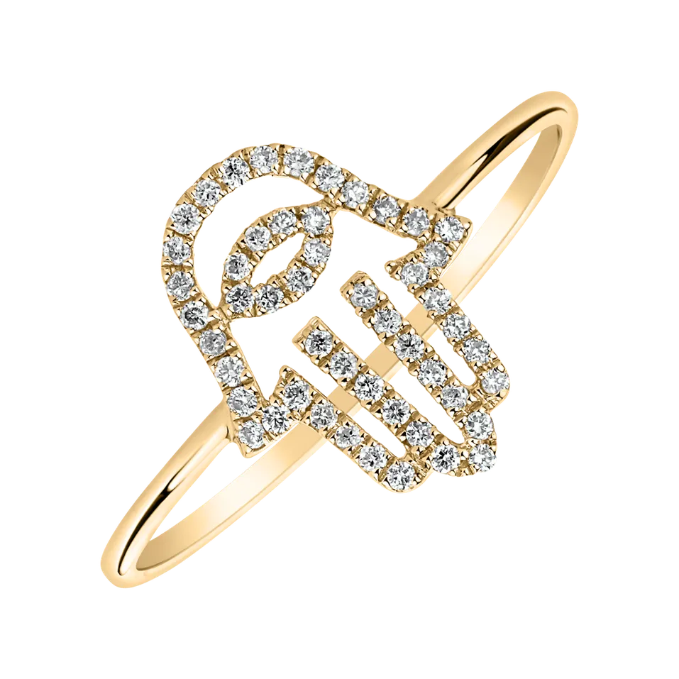 Diamond ring Hamsa