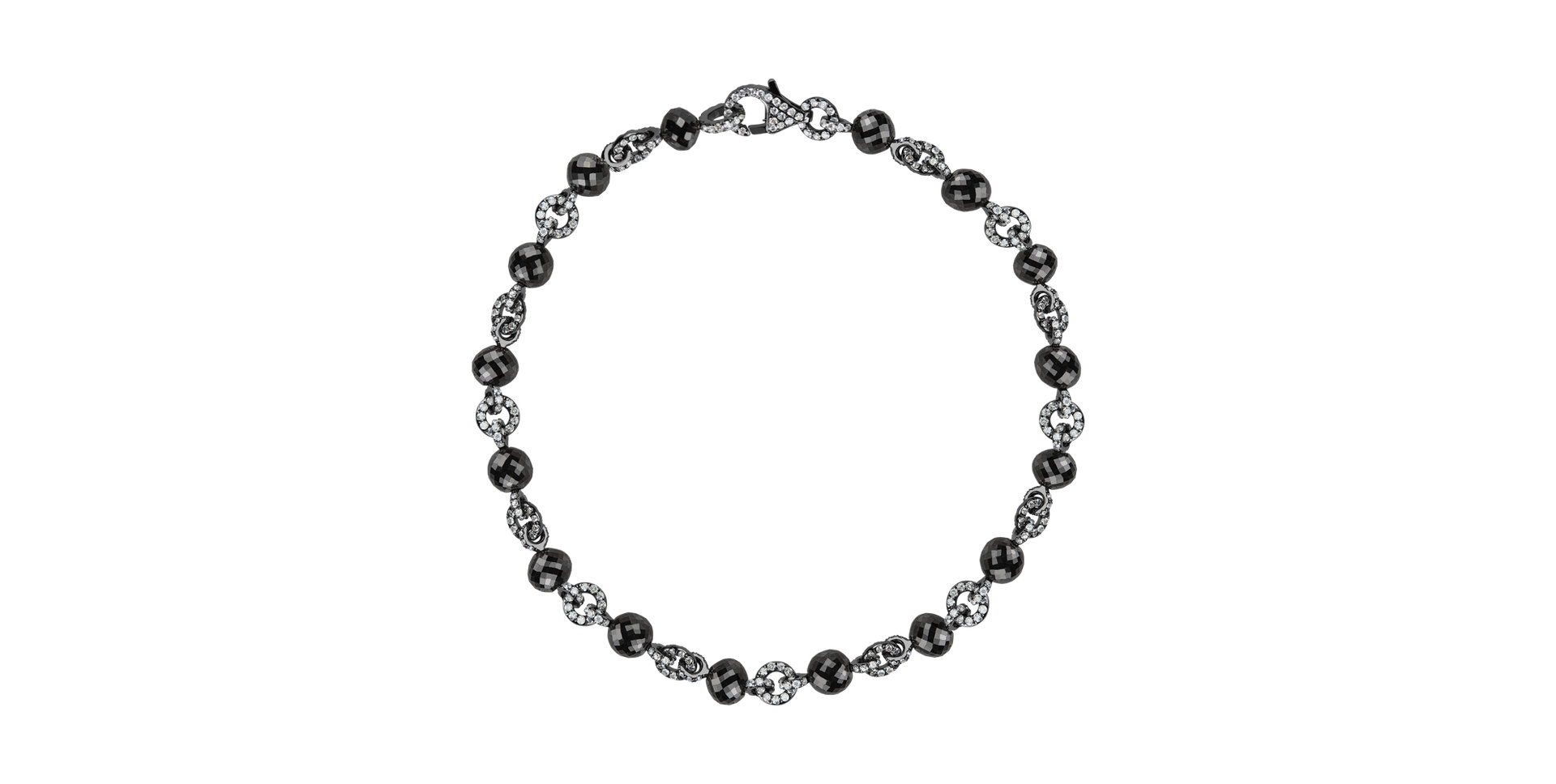 Bracelet with black and white diamonds Aristide