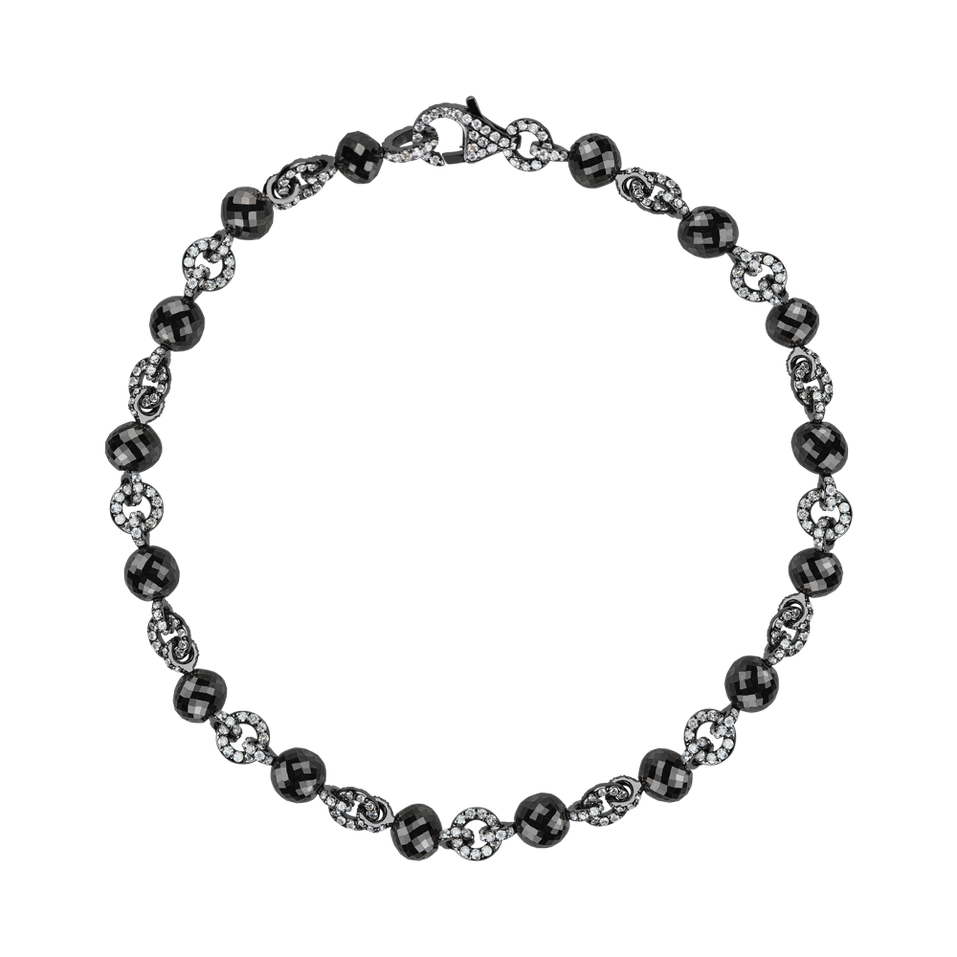 Bracelet with black and white diamonds Aristide