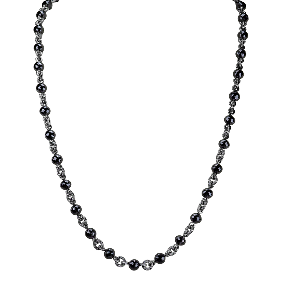 Necklace with black and white diamonds Frozen Night