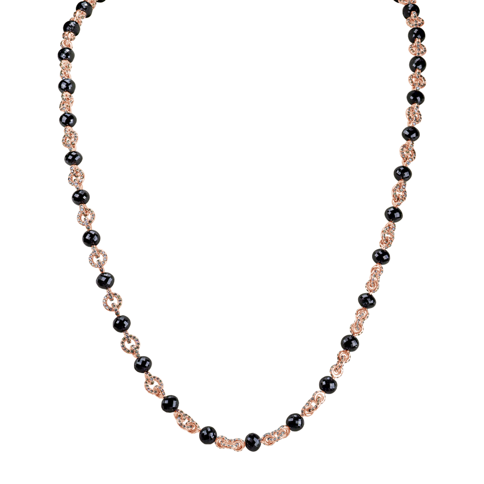 Necklace with brown and black diamonds Frozen Night