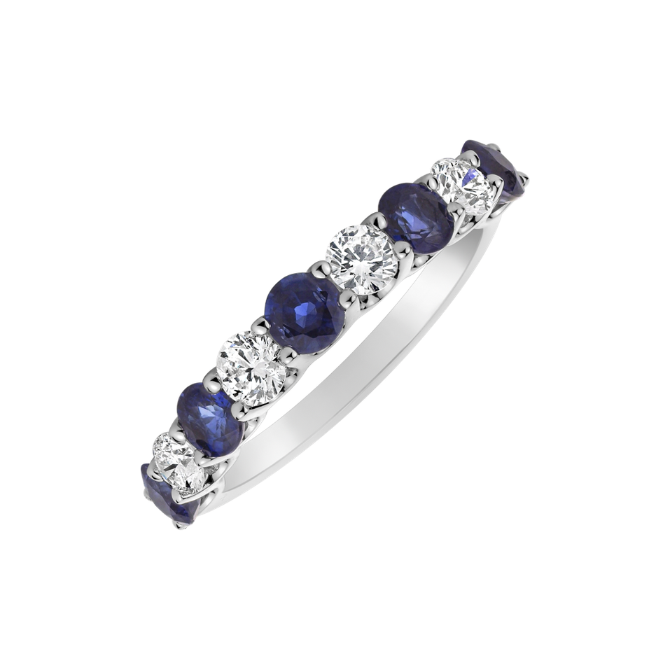 Diamond ring with Sapphire Galaxy