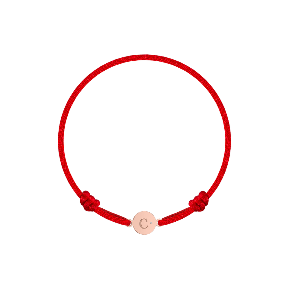 Children's diamond bracelet Circle Letter C