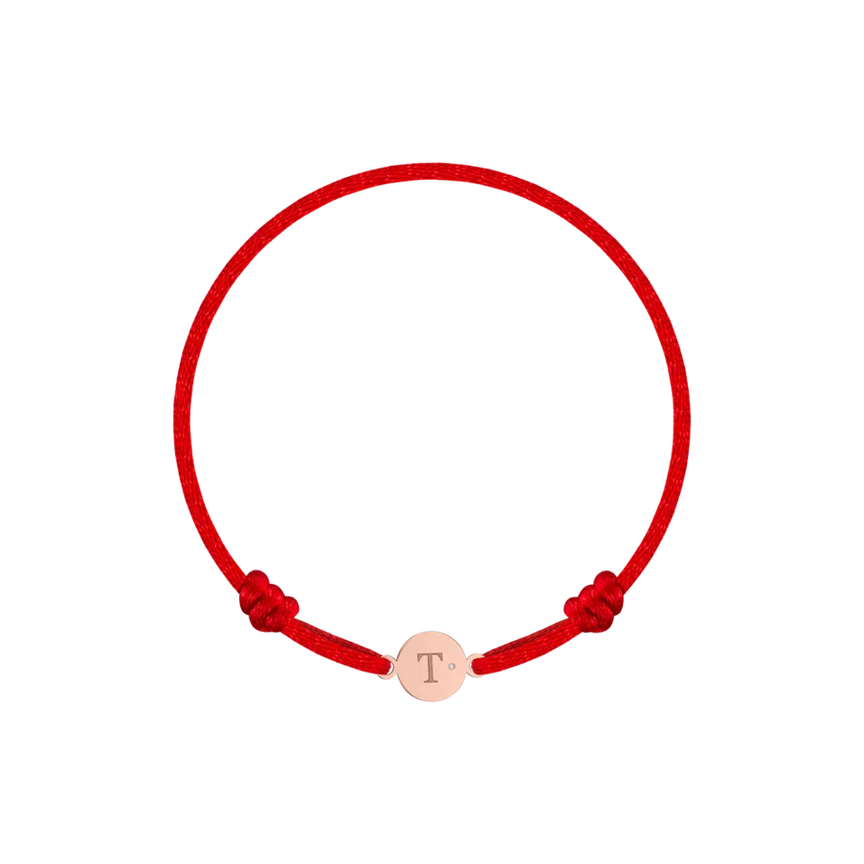 Children's diamond bracelet Circle Letter T