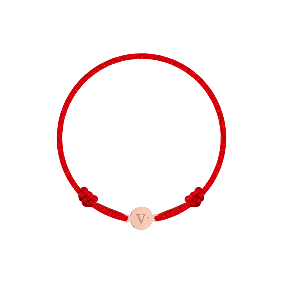Children's diamond bracelet Circle Letter V