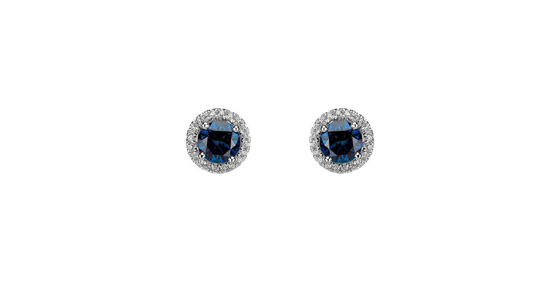 Earrings with blue diamonds and white diamonds Blue Lagoon