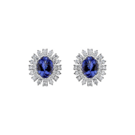 Diamond earrings with Tanzanite Fairytale Goddess