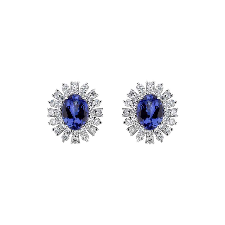 Diamond earrings with Tanzanite Fairytale Goddess