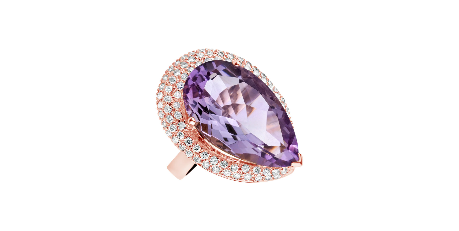 Diamond rings with Amethyst Pink Treasure
