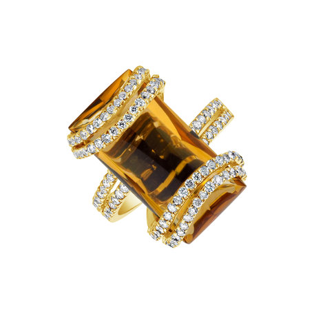 Ring with Citrine and diamonds Sunny Treasure