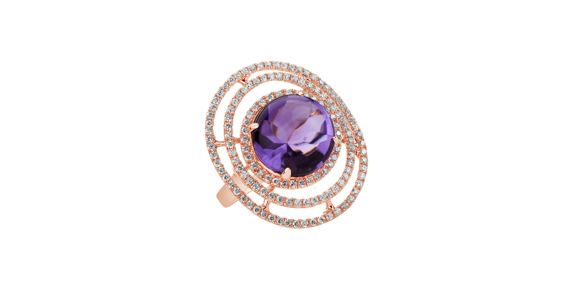 Diamond rings with Amethyst Purple Planet