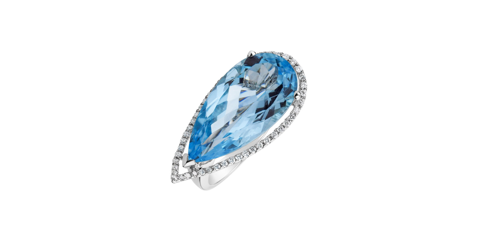 Diamond ring with Topaz Heavenly Tear