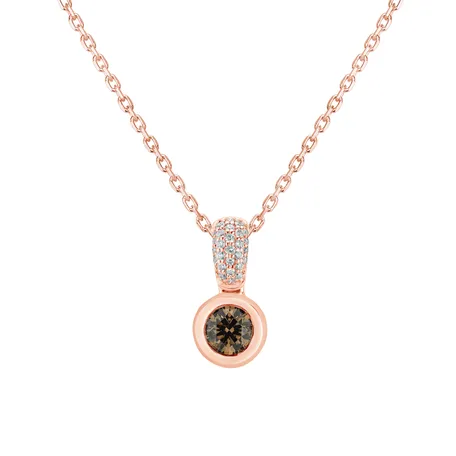 Pendant with brown and white diamonds Delicate Drop