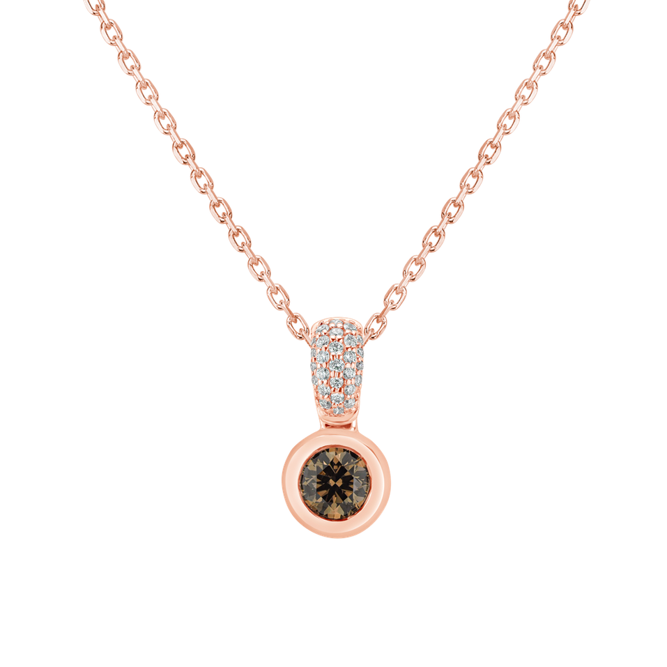 Pendant with brown and white diamonds Delicate Drop