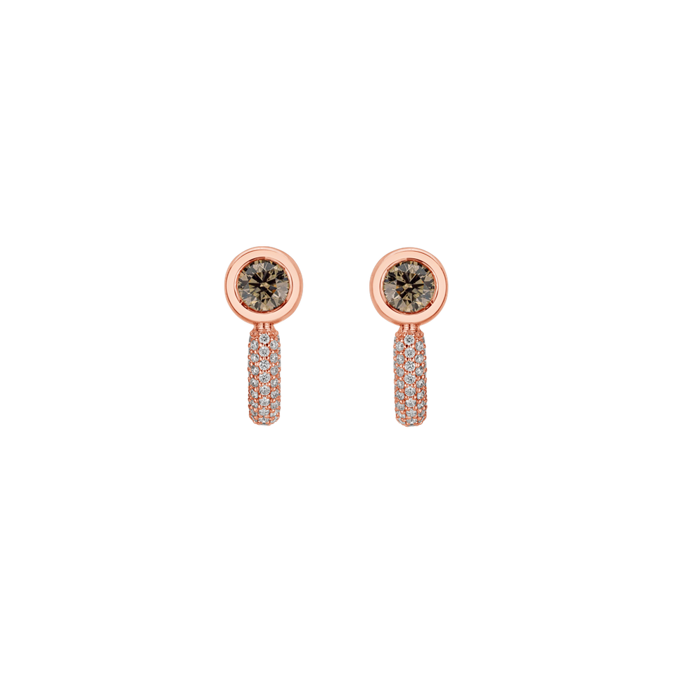 Earrings with brown and white diamonds Starshine Essence