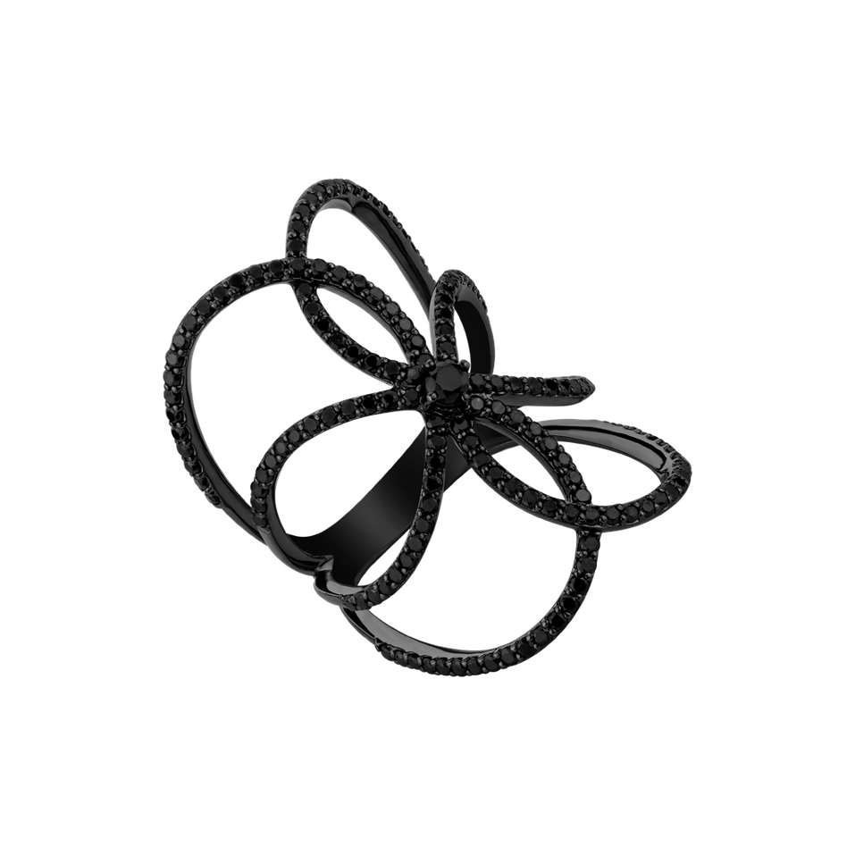 Ring with black diamonds Precious Dream