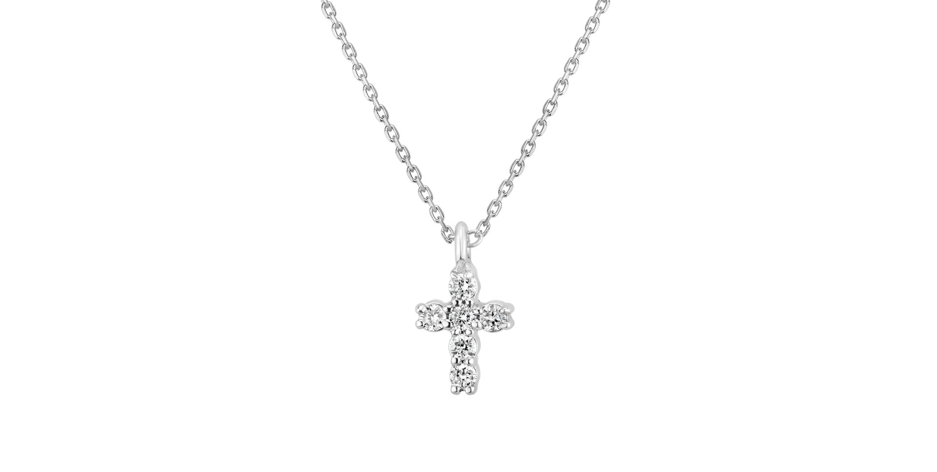 Diamond necklace Glossy Cross