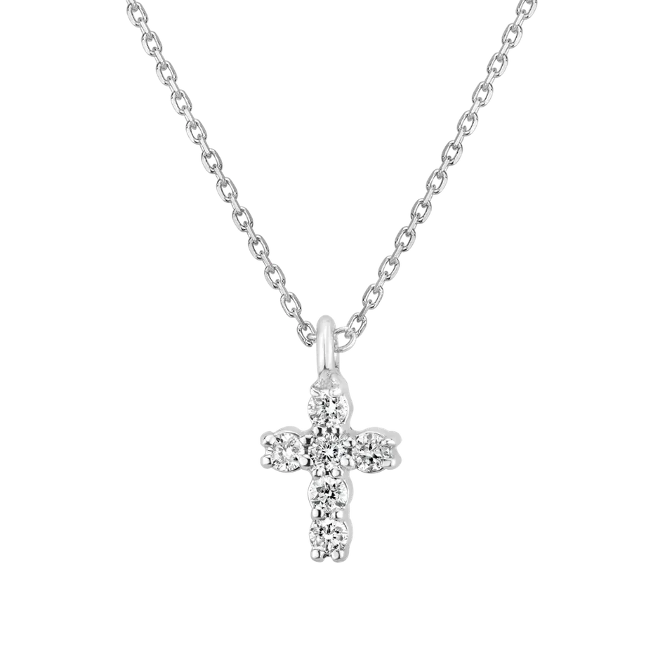 Diamond necklace Glossy Cross