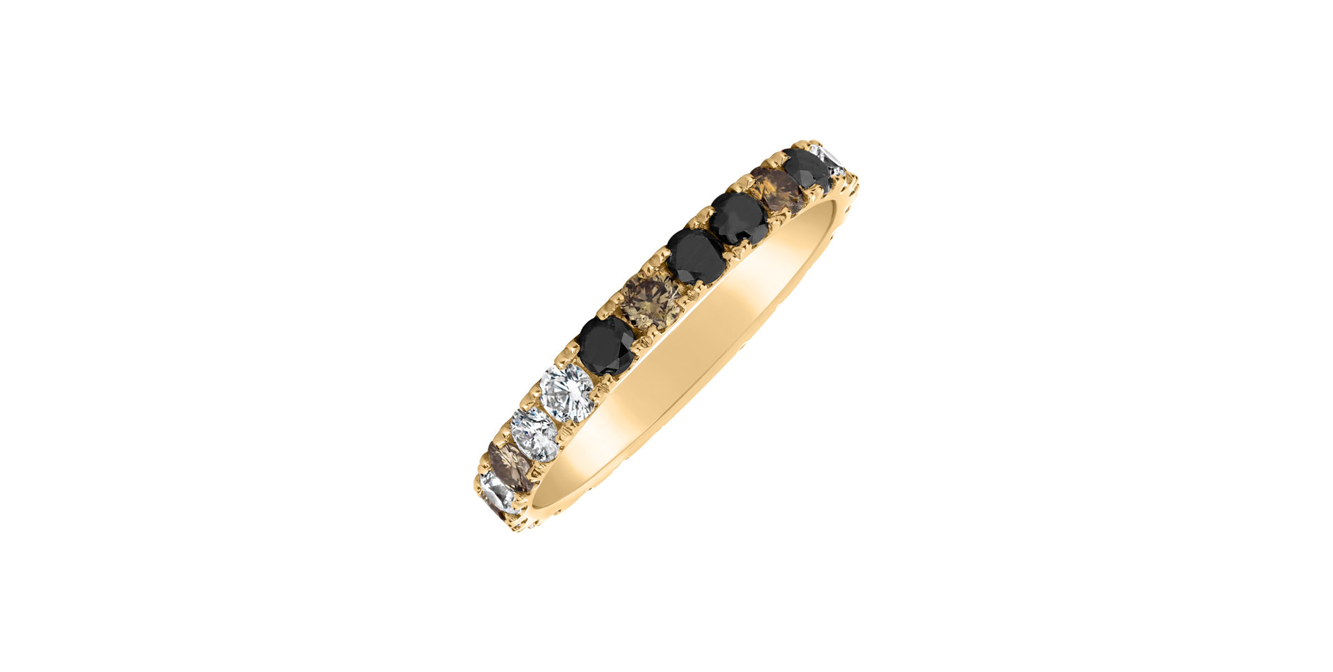 Ring with black, brown and white diamonds Eternal Promise