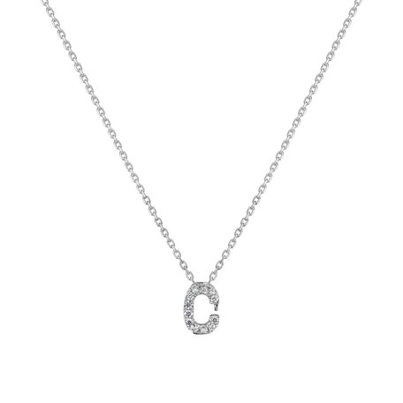 Diamond necklace Glittering Letter C