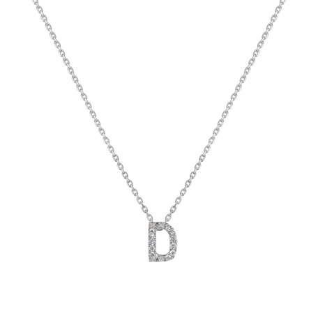 Diamond necklace Glittering Letter D