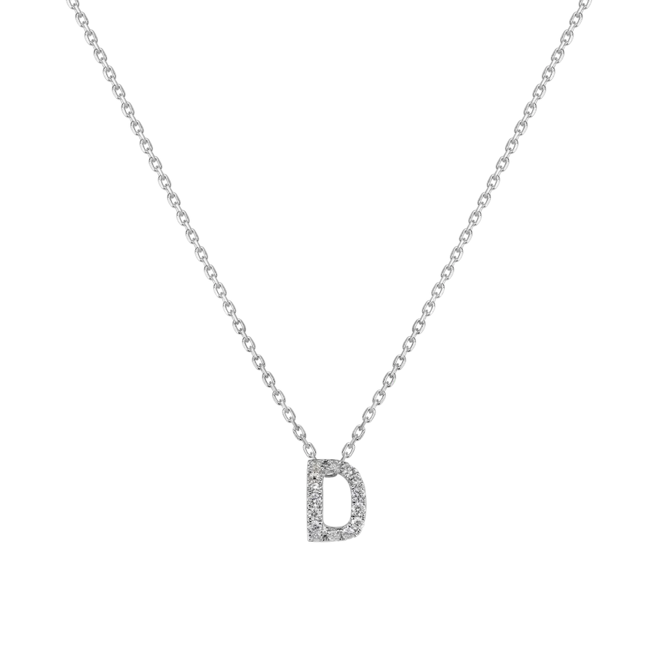 Diamond necklace Glittering Letter D