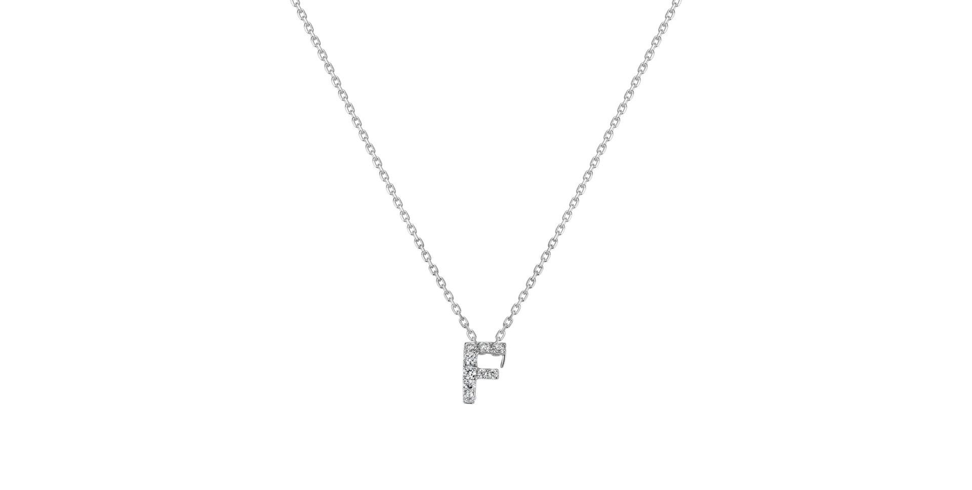 Diamond necklace Glittering Letter F