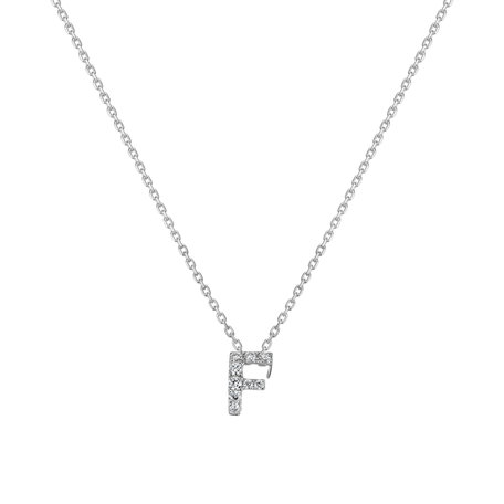 Diamond necklace Glittering Letter F