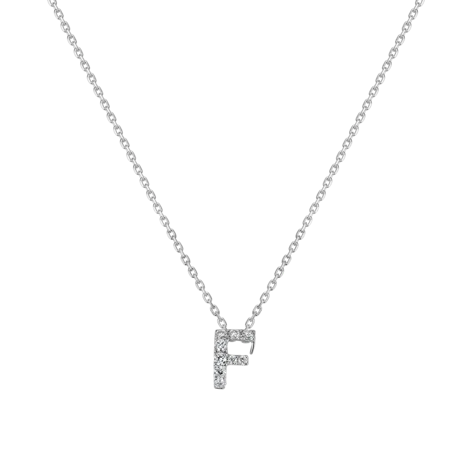 Diamond necklace Glittering Letter F