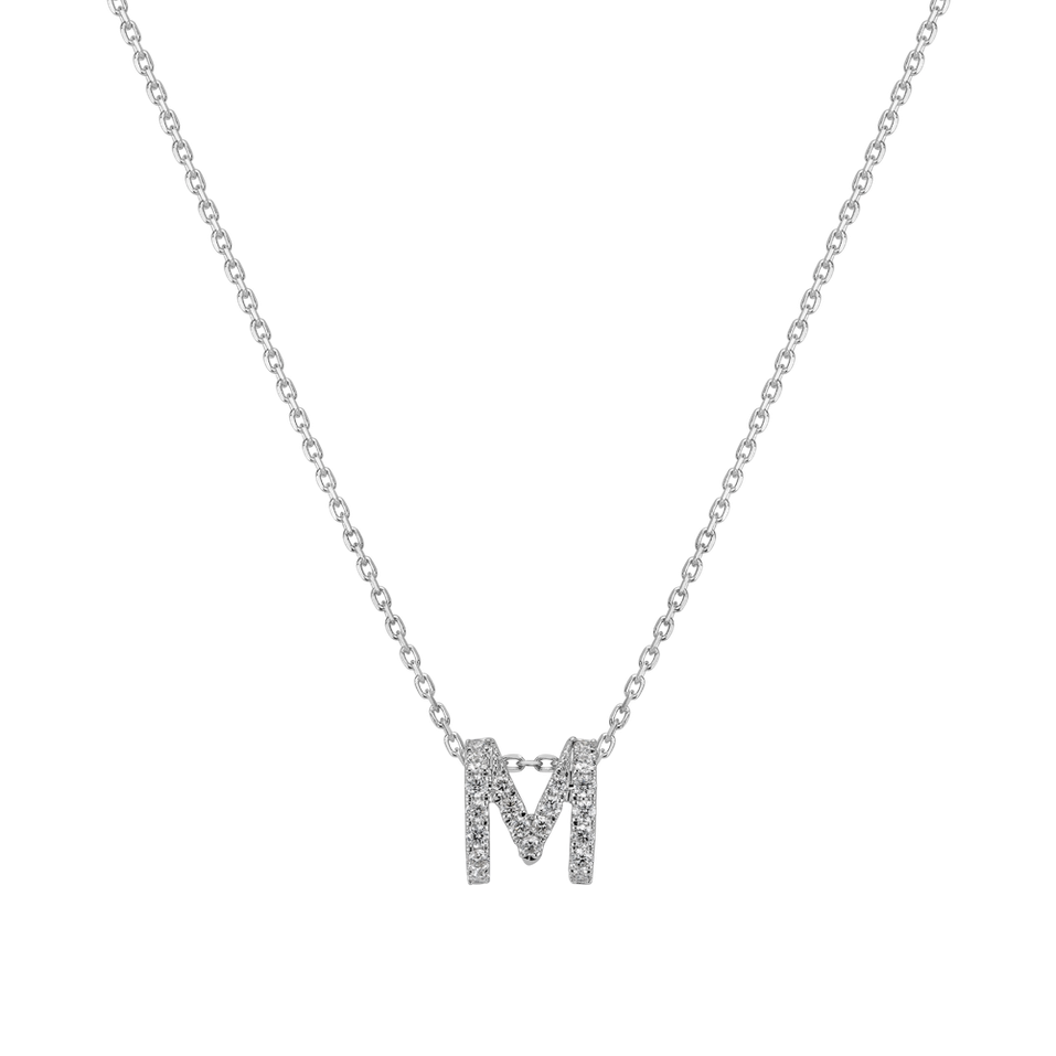 Diamond necklace Glittering Letter M